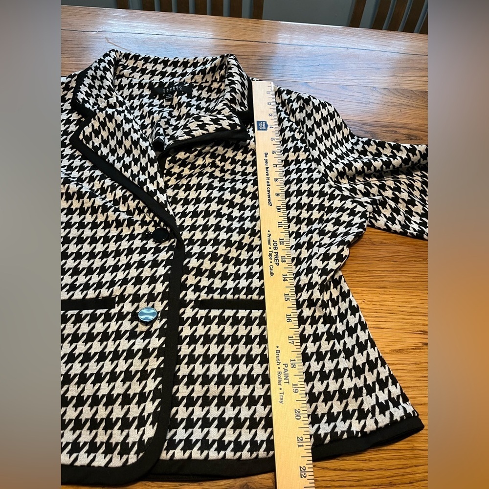 Sandro Black and White Houndstooth Blazer Size XL - Picture 5 of 7